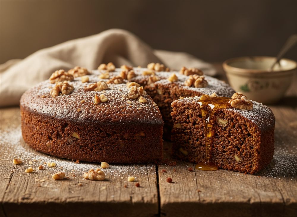 Bolo de mel e especiarias