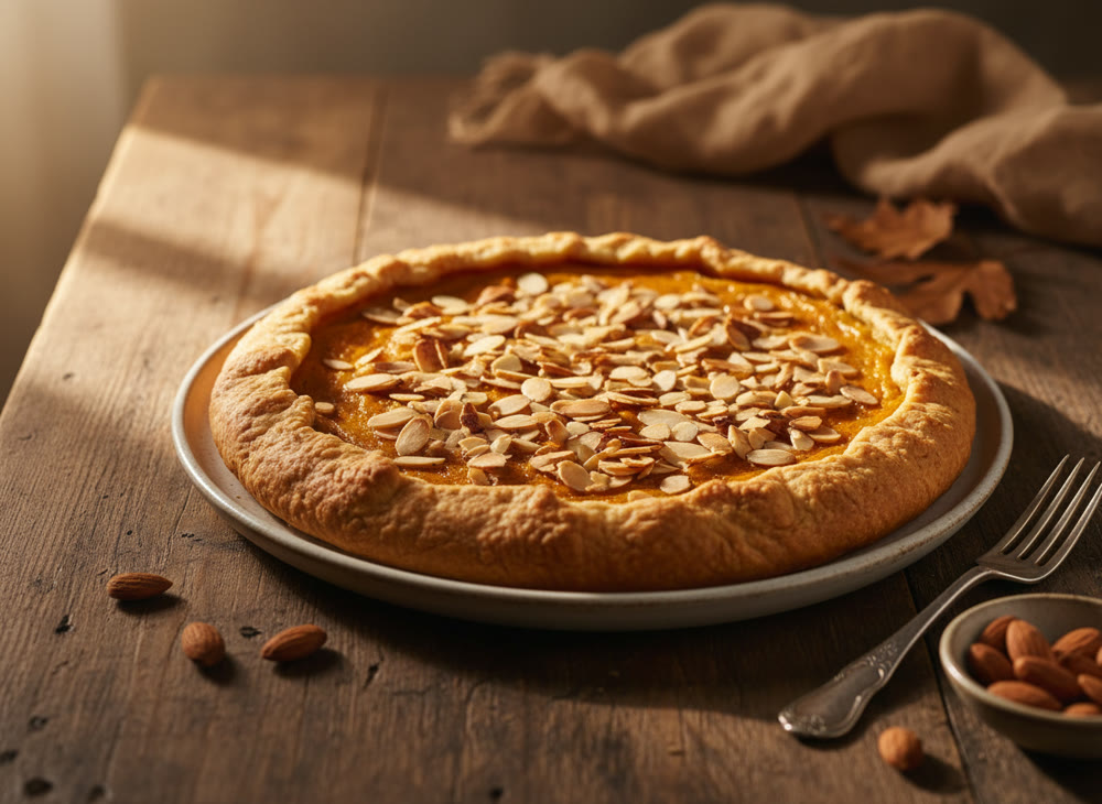 Tarte de abóbora e amêndoa